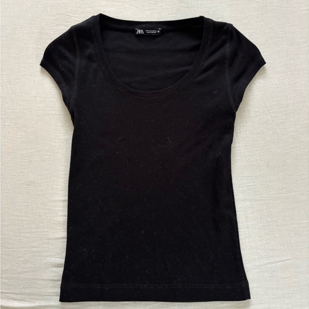 Zara Women's Classic Black Short Sleeve Tee
